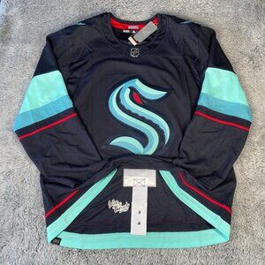 Adidas Seattle Kraken Primegreen Authentic Hockey Home Jersey Sizes Men Navy